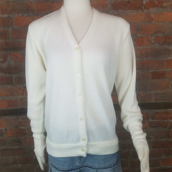 VTG Lady Pickering Kimburton Women's Cardigan Sweater Ivory Lightweight  Size XL - Picture 1 of 6